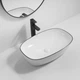 Умывальник накладной Mixxus Premium Diverse-0109 Edge Black 500х380 прямоугольный, белый (MP6549) - изображение 2
