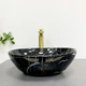 Умывальник накладной VBI Parma Black Stone Glossy 415x310 овальный, с узором (VBI-011014) - изображение 3