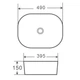Умывальник накладной Mixxus Premium Diverse-0101 490х395 прямоугольный, белый (MP6484) - изображение 4