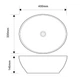 Умывальник накладной Mixxus Premium Ellipse-0108 Edge Black 400х330 овальный, белый (MP6527) - изображение 3