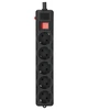 Сетевой фильтр Gembird SPG5-G-6B-PRO, 5 розеток, 1,8 м, черный - изображение 1