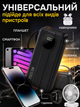 Повербанк FOYU FO-9021 30000 мАг Power Bank зовнішній акумулятор 22,5 Вт швидка зарядка Power Delivery для телефона смартфона iPhone планшета з 2 вбудованими кабелями USB Type-C Lightning LED дисплеєм ліхтариком ремінцем на 3 пристрої чорний - зображення 4