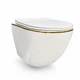 Підвісний унітаз VBI VULCANO WHITE GOLD EDGE - зображення 6