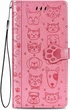 Чехол Embossed Cat and Dog для Xiaomi Redmi Note 15 Pro 5G книжка кожа PU с визитницей розовый - изображение 2