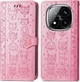 Чехол Embossed Cat and Dog для Xiaomi Redmi Note 15 Pro 5G книжка кожа PU с визитницей розовый - изображение 7