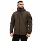 Куртка чоловіча SoftShell на мікрофлісі, кольору хакі, водонепронекна куртка з матеріалу софтшел для зами 4XL - зображення 1