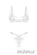 Комплект білизни відкритий з ажурними вставками Obsessive Luise Sublim Set L/XL Білий - зображення 4