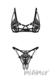 Комплект белья открытый с ажурными вставками Obsessive Luise Sublim Set L/XL Черный - изображение 5