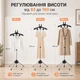 Напольная стойка для отпаривания одежды с регулировкой высоты 83–160 см — складная вешалка с зажимами, черная - изображение 3
