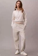 Женский спортивный костюм Calvin Klein на флисе (свитшот на молнии и джогеры), бежевый. S - изображение 1