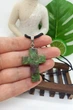 Кулон Крестик большой натуральный камень цоизит на шнурке - изображение 8