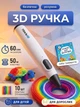 3D ручка для детей набор для рисования с PCL пластиком 50 м Hausland низкотемпературная USB 5 В с трафаретами 10 цветов регулировка скорости автоотключение белый (03240001) - изображение 1