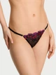 Комплект Cherry Pop Embroidery Adjustable V-String Unlined Victoria’s Secret Чорний 36D-L - изображение 2