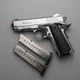 Стартовий пістолет Kuzey 911-SX#1 + 50 патронів, Colt M1911 Matte Chrome Plating/Black Grips - изображение 2