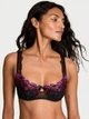 Комплект Cherry Pop Embroidery Adjustable V-String Unlined Victoria’s Secret Чорний 36D-L - изображение 5