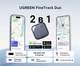 Bluetooth-трекер UGREEN FineTrack Duo CM916 Сертификация Apple Find My и Google Find Hub Аккумулятор 90 мА·ч iOS 14.5 и iPadOS 14.5 или новее Android 9.0 или новее без одновременной работы до 1 года работы Зарядка через USB-C Темно-серый (75646) - изображение 2