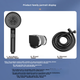Комплект из трех душевых леек высокого давления MICOE черного цвета, ручной душевой лейки для ванной комнаты HS125 - зображення 11