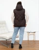 Женский теплый жилет с капюшоном удлиненный MODA 100095 68 Шоколадный ( M - 100095/2 Y ) - изображение 4