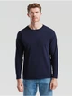Мужская футболка с длинным рукавом Fruit of the Loom Valueweight Long Sleeve 100% хлопок,размер XL, Глубоко темно-синяя - изображение 1