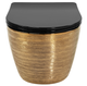 Подвесной унитаз Rea Carlo Tornado безободковый 49x36 см black с отделкой brushed gold REA-C4330 - изображение 3
