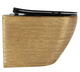 Подвесной унитаз Rea Carlo Tornado безободковый 49x36 см black с отделкой brushed gold REA-C4330 - изображение 5