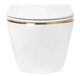 Подвесной унитаз Rea Carlo Mini Tornado NFQ безободковый 49x35,5 см white с кромкой gold REA-C6801 - изображение 3