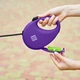 Повідець-рулетка для собак WAUDOG R-leash з контейнером для пакетів, світловідбивна стрічка, L, до 40 кг, 5 м, фіолетовий - зображення 3