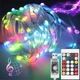 Розумна світлодіодна гірлянда 10 м, від USB+ пульт, 5050 RGB / Новорічна лед стрічка з додатком на телефон - зображення 1