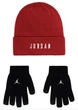 Дитячий в'язаний набір Jordan Nike шапка та рукавички 1159863090 (Чорний/Червоний 8-20) на обхват голови 50-55 см - зображення 1