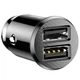 Автомобільний зарядний пристрій Baseus Grain CCALL-ML01, 2 USB-A, 3.1 A, чорний - изображение 2