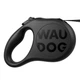 Повідець-рулетка для собак WAUDOG R-leash чорний розмір S довжина 5 м до 15 кг світловідбивна стрічка пластиковий з металевим карабіном надійна амуніція для безпечного вигулу тварин щоденних прогулянок міцний корпус 81621 - зображення 2