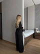 Молодежный легкий летний женский костюм лен жатка удобный костюм-двойка повседневный стильный 42-44 Черный - изображение 7