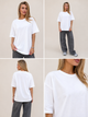 Жіноча бавовняна футболка оверсайз, Молочний One Size (42-48) Oversize - зображення 2