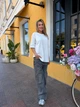 Жіноча бавовняна футболка оверсайз, Молочний One Size (42-48) Oversize - зображення 3
