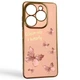 Чехол для TECNO Spark Go 2024 (BG6) с принтом золотые бабочки глянцевый с защитой камеры с золотой окантовкой Пудровий - изображение 1