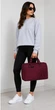 Жіноча дорожня спортивна сумка DKNY Donna Karan New York, бордова, з довгим плечовим ременем, вишневого кольору - изображение 2