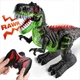 Робот динозавр T-Rex на радиоуправлении, пульт, USB кабель, звук, подсветка, ходит, двигает головой Зеленый (i7-183160) - изображение 2