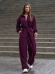 Оверсайз брючный теплый комбинезон на молнии с длинным рукавом ISSA PLUS SA-676 L/XL темно-бордовый (issa2007682860555) - изображение 1