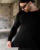 Мужской лонгслив на флисе Wolf Black утеплённый с принтом волка для осени и зимы XXL - изображение 4