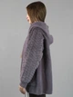 Женская кофта из альпаки лиловая однотонная с капюшоном one size (263277) - изображение 4
