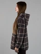Женское худи из альпаки коричневое в клетку с капюшоном one size (263279) - изображение 4
