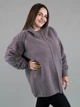 Женская кофта батал из альпаки лиловая с фактурным рукавом (263400) One size - изображение 1