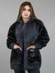 Женская кофта из альпаки черная однотонная с капюшоном one size (263278) - изображение 2