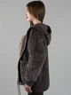 Женская кофта из альпаки лиловая однотонная с капюшоном one size (263278) - изображение 4