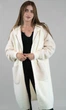 Женская длинная кофта из альпаки молочная с рукавами барашек one size (263404) - изображение 3