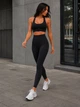 Лосини жіночі You Are Peri 24051 з утягуючим поясом та золотим написом push-up S чорні - зображення 4