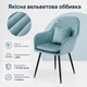 Набор стульев RIAS DSF-684 с вельветовой обивкой и металлическими ножками 2 шт Blue (3_08611) - изображение 4