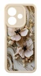 Чехол Shock Case Print для Oppo A3x 4G / 5G (CPH2681/CPH2641) бампер силиконовый цвет бежевый с рисунком цветы - изображение 1
