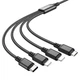 Кабель HOCO X76 4-in-1 Super charging cable (iP+iP+Type-C+Micro) Black - изображение 3