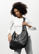 Велика плетена жіноча сумка-хобо Sambag HOBO WEAVE для ноутбука 15" з екошкіри Чорна - зображення 12